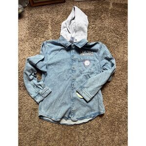 Sonic the Hedgehog hooded denim shirt jacket